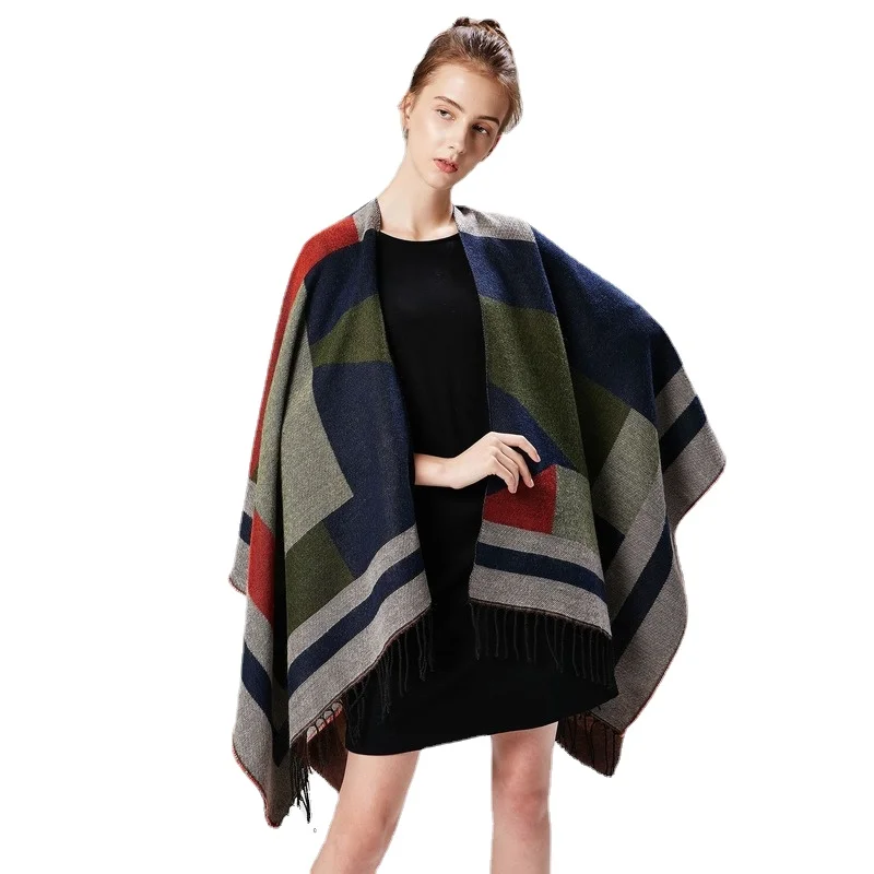

luxury cloak Scarf Cashmere knitted Tassels autumn winter Pashmina Scarves Shawls Wraps Bufanda invierno chalechal xarope capa