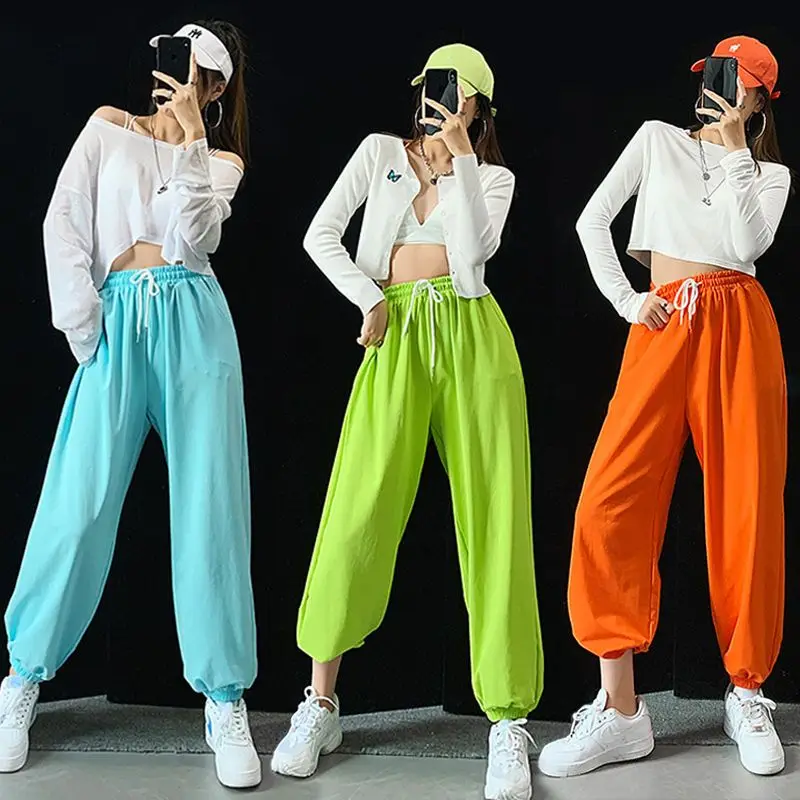 

Solid Color Casual Pants Women's Fashion Drawstring Full Length Pants 2022 Autumn Slimming Harajuku Style Pencil Pants Trend