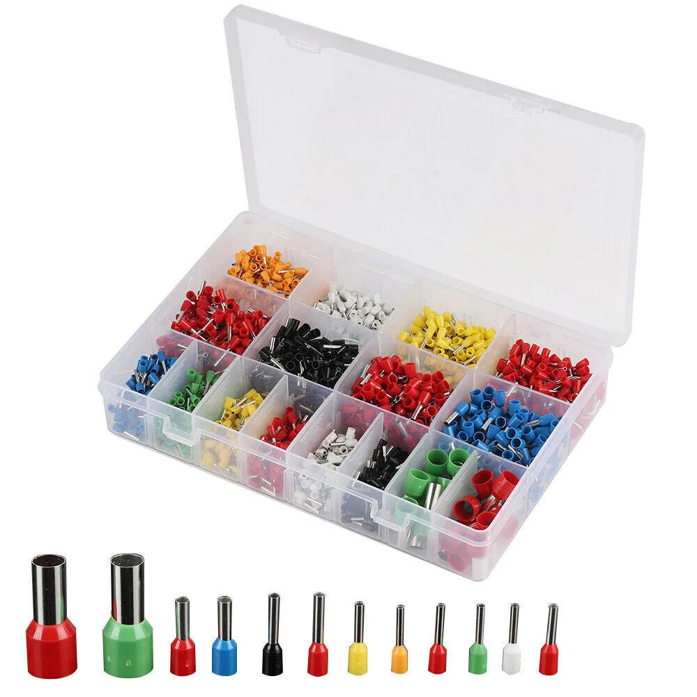 2120 шт Изолированный Шнур концевой терминал Bootlace наконечник Комплект провода