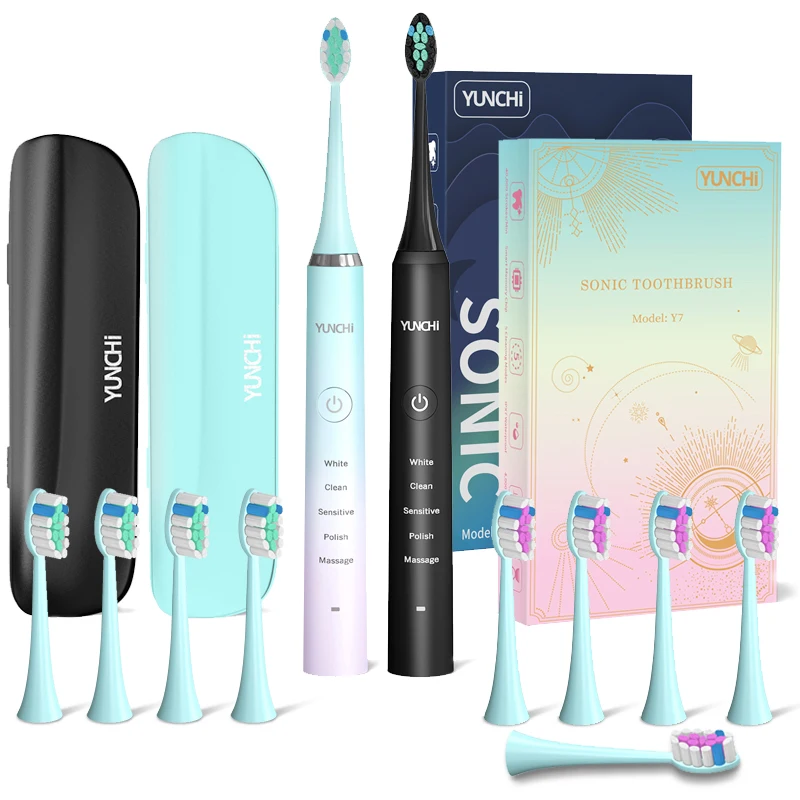Sonic Electric Toothbrush Soft Bristles Rechargeable Tooth Brushes IPX7 Waterproof 5 Mode Deep Clean for Adults Oral Care YUNCHI