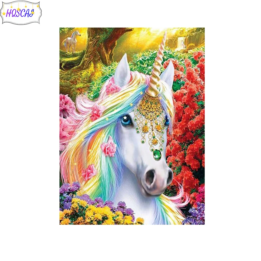 5D алмазная живопись «сделай сам», единорог, цветок, животные, полная квадратная/круглая дрель, украшение для дома, вышивка, ручная работа, 3d х...
