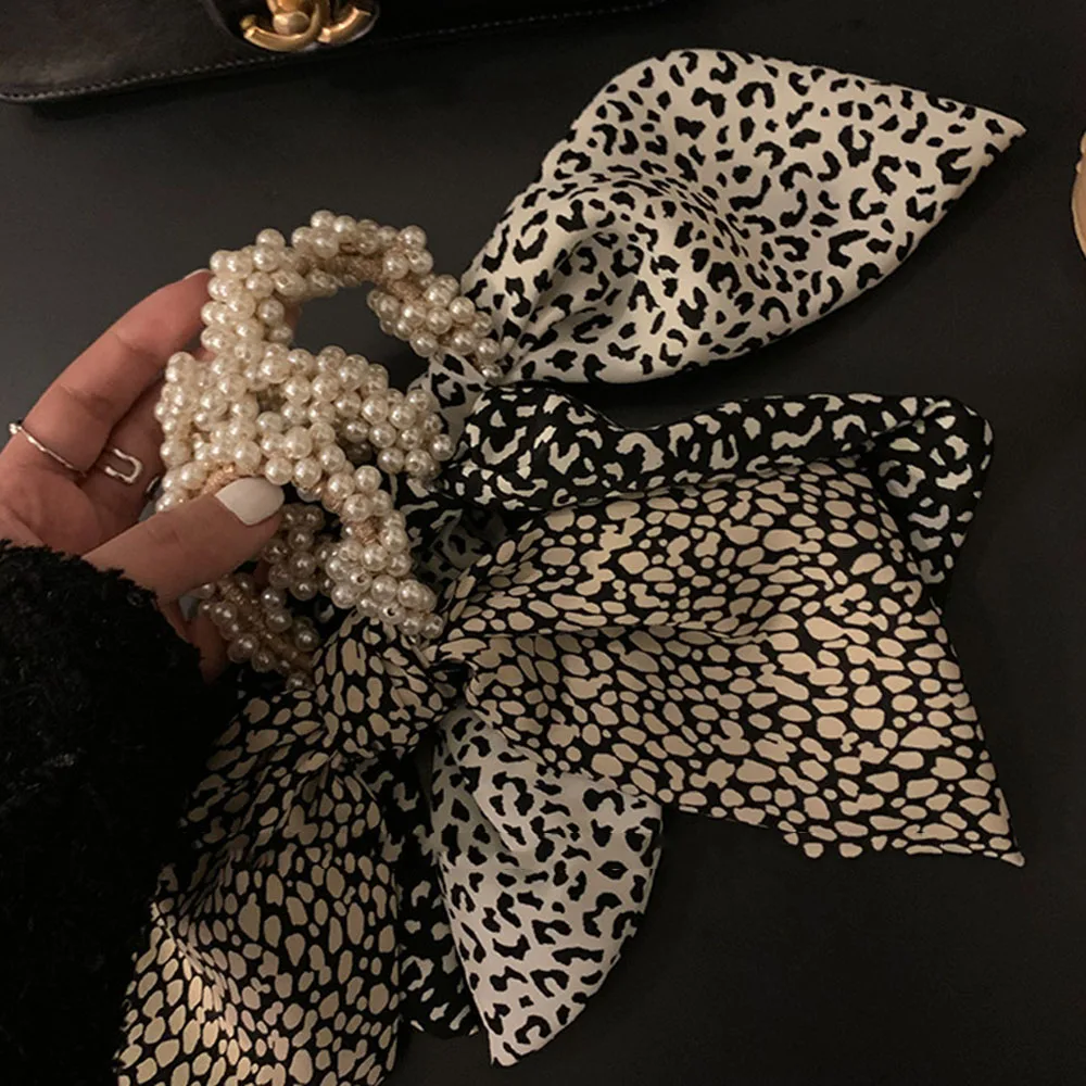 

2021 New Women Hair Scrunchie Bows Ponytail Holder Hairband Bow Knot Scrunchy Girls Hair Ties Hair Accessories