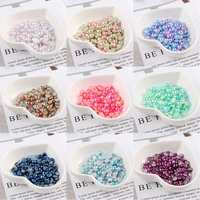 graduated color half round imitation pearls 3 8mm flat back scrapbook diy beads for phone casenail craftclothing accessories
