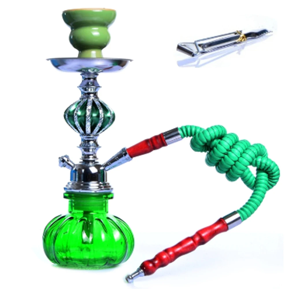 

1Pcs Shisha Hookah 4 Colors With Hose Charcoal Tongs Ceramic Bowl Narghile Hookahs Chicha For bars Clubs Smoking Accessories