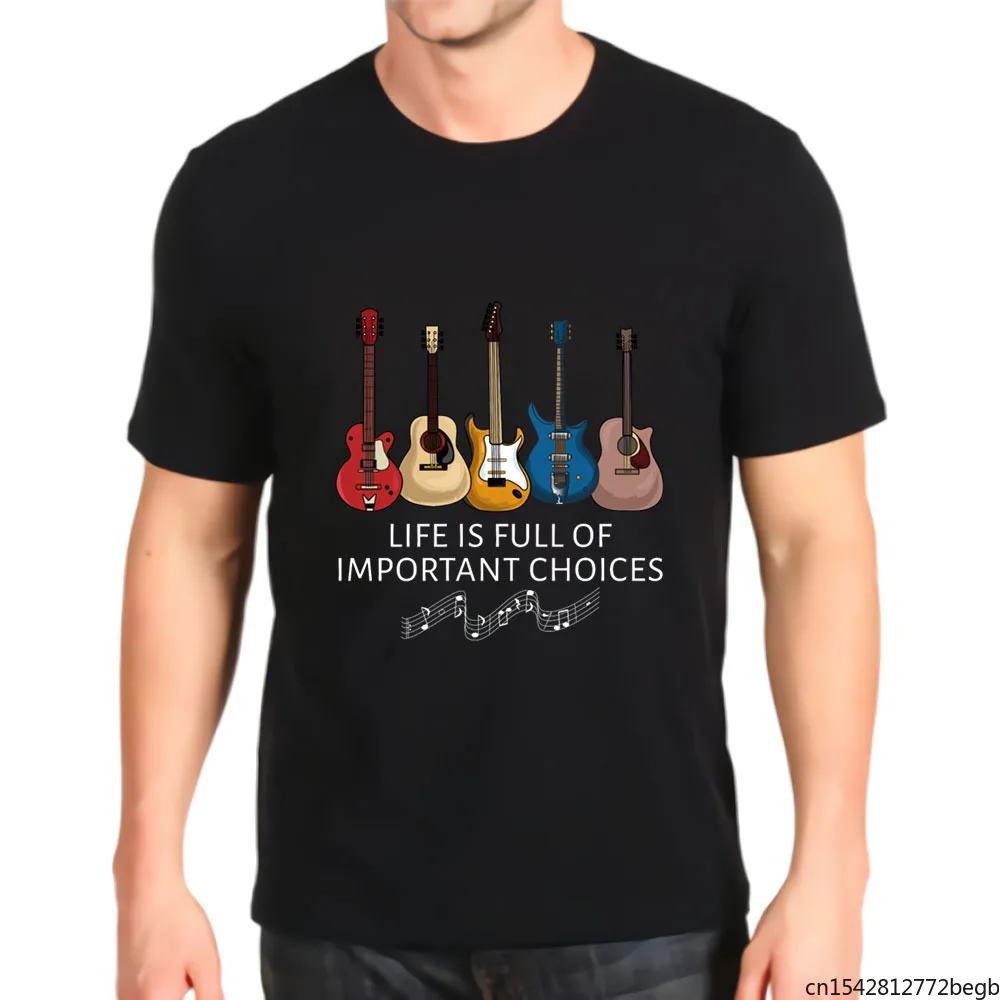 

Life Is Full of Important Choices Guitar Print Men's T Shirt