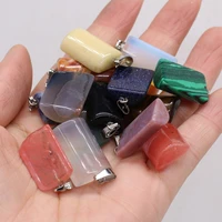 natural stone pendants half cylinder tiger eye opal charms for necklace earring jewelry making diy women party gifts