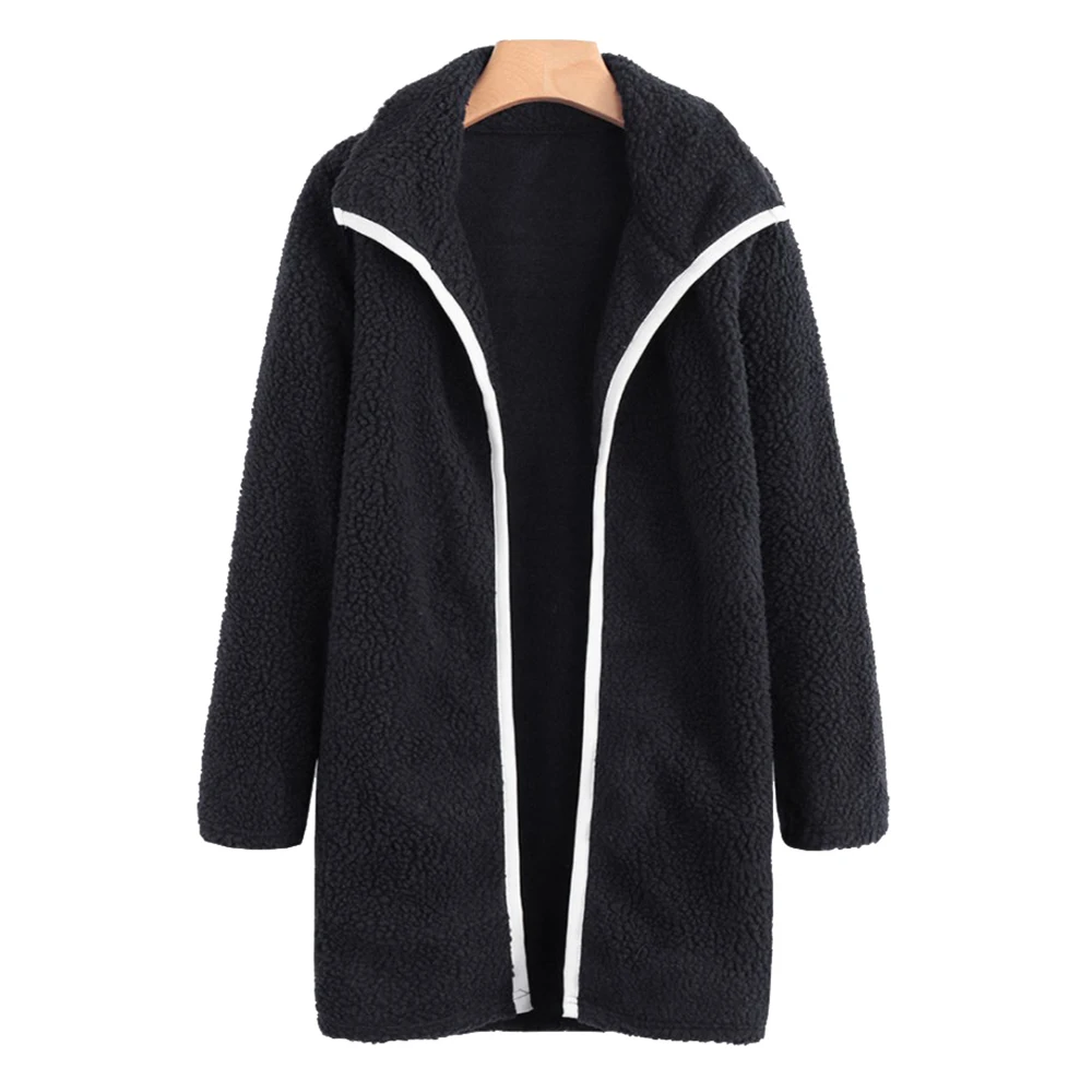 Зимнее однотонное женское повседневное пальто Kenancy с лацканами и длинными