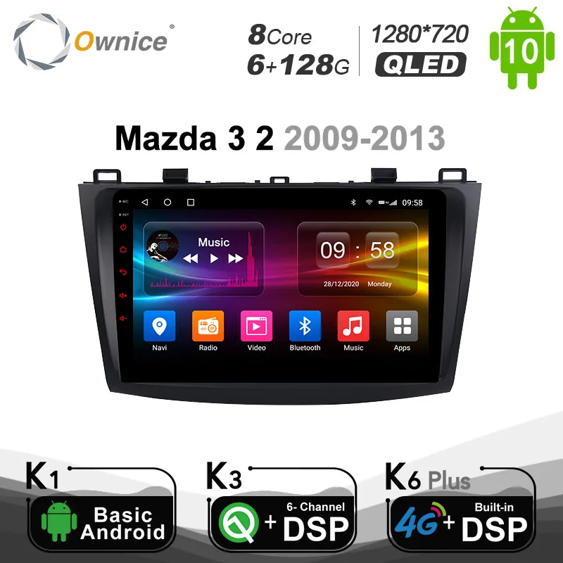 Автомобильный DVD плеер Ownice 2 din Восьмиядерный Android 2010 радио GPS навигация для Mazda 3 2011