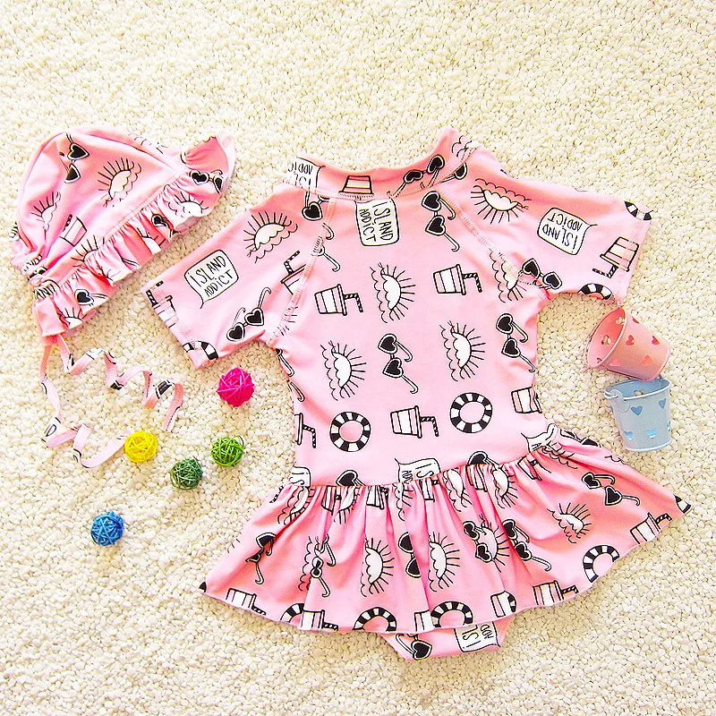 От 2 до 9 лет детский купальник Пляжное Платье для девочек Корейский стиль