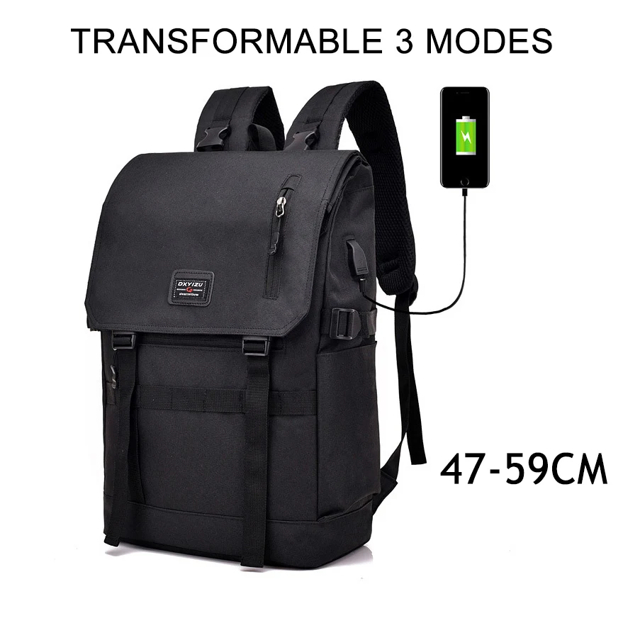 black 40л расширяемый багаж, дорожные сумки, USB сумка для скалолазания, рюкзак для ноутбука, для мужчин и женщин, походный рюкзак, школьный рюкзак для мужчин - Цвет: black