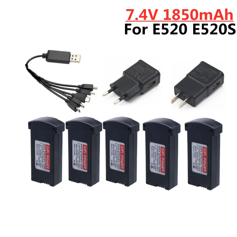 Зарядное устройство LiPo 7 4 в 1850 мАч 25C для E520 E520S RC Квадрокоптер Дрон запасные части