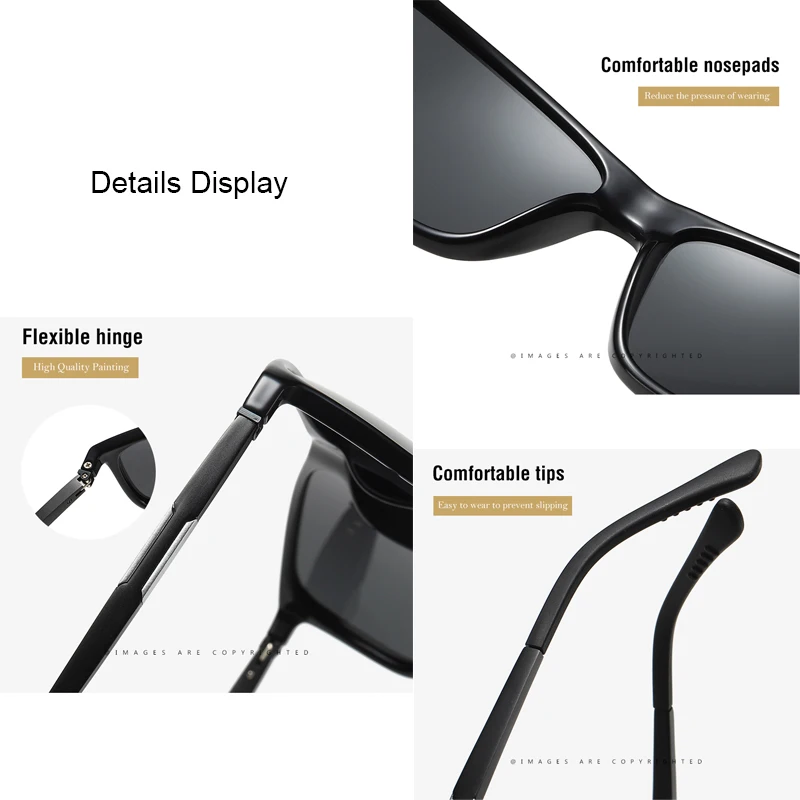 Metal Sunglasses For Men Rectangle Alloy Frame Polarized Driving Shades High End Cool Luxury Sun Glasses With Free Box | Аксессуары для