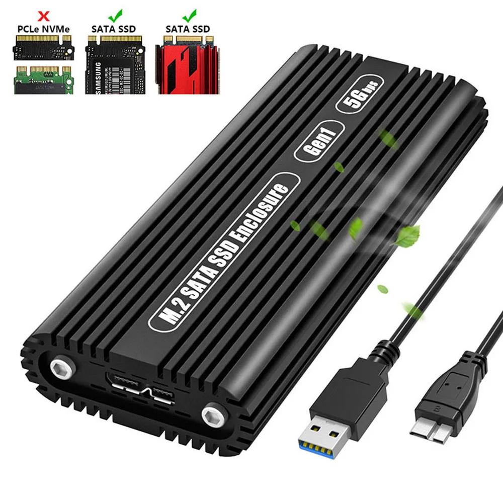 

M.2 SATA SSD Enclosure Aluminum M.2 NGFF To USB 3.0 External Hard Disk Case Reader Converter Adapter Enclosure