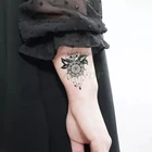 Водостойкая Временная тату-наклейка Роза Мандала Лотос поддельные тату флэш-тату руки шеи ног татуировки для женщин мужчин девочек детей