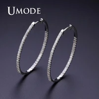 umode new cz zircon oval design hoop earrings for women fashion micro paved cz eternity earring jewelry lot ue0357