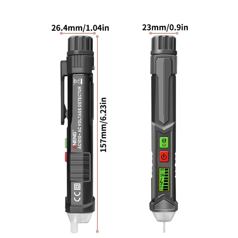 

AC1010+ Intelligent Non-contact Voltage Tester Pen Alarm AC Voltage LCD Display Sensitivity Adjustable Induction Pen