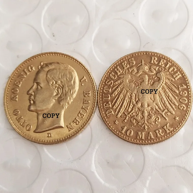 Германия Бавария 10 Mark полный комплект (1902-1913) 8 шт Позолоченные копии монет | Дом и