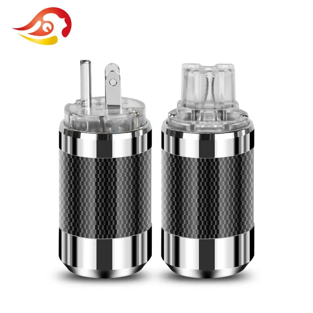 Штепсельная Вилка QYFANG из углеродного волокна с родиевым покрытием штепсельная