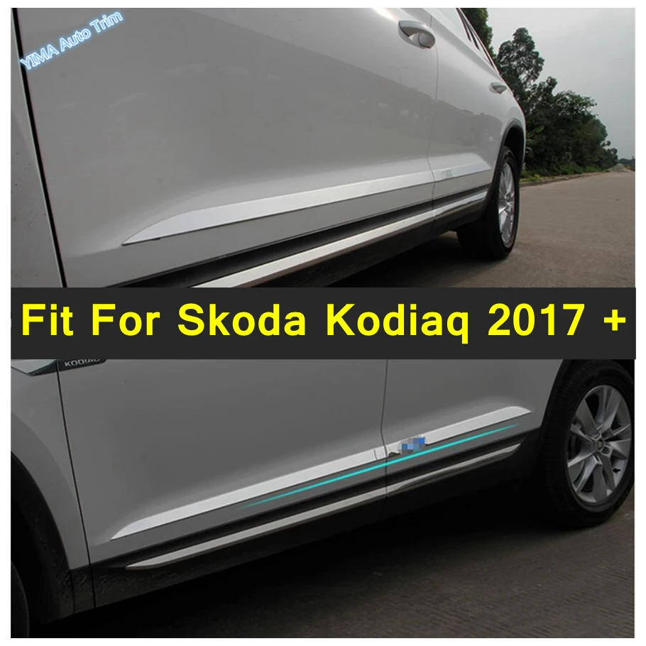 Защитная полоса для боковых дверей автомобиля Lapetus 4 шт. Skoda Kodiaq 2017-2022 Внешние