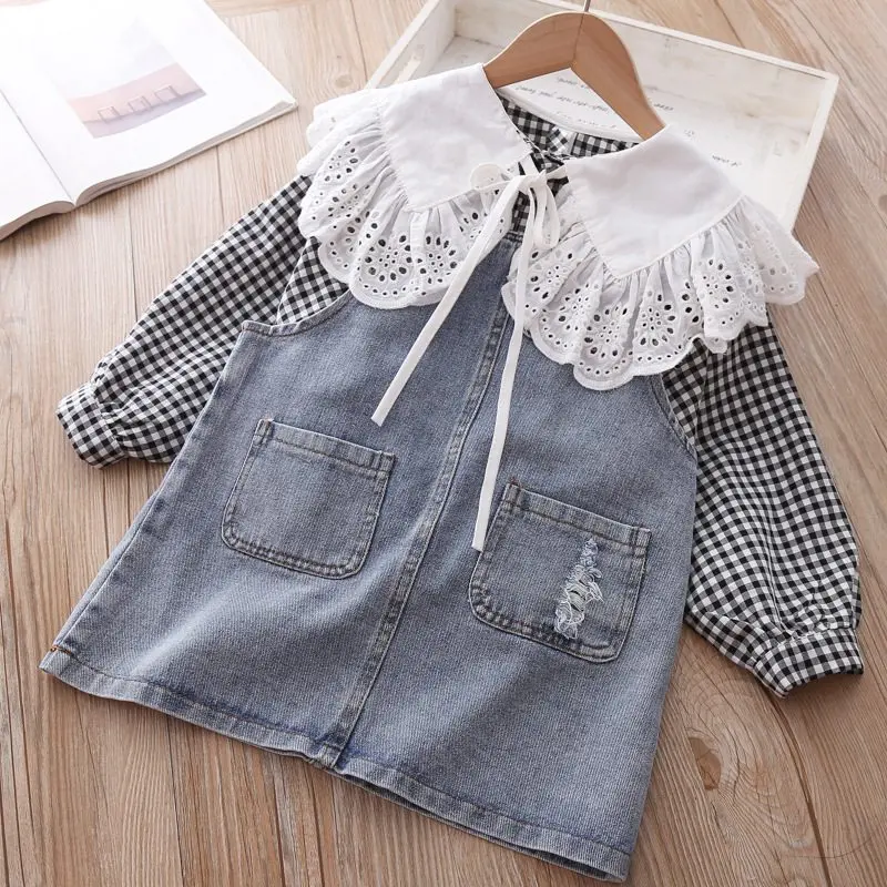 2 шт./комплект детский кружевной топ с длинным рукавом и блузка | Мать ребенок