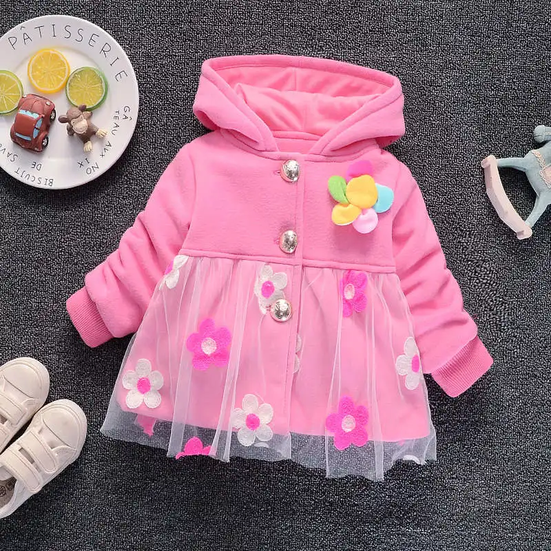 picture color Младенец bibicola куртки для маленьких девочек мода bebe мультфильм мех толстовки Верхняя одежда малышей Детская одежда детские спортивные куртки пальто - Цвет: picture color
