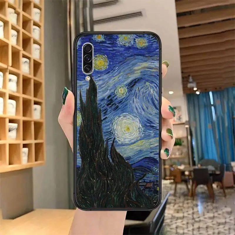 

oil van gogh Starry sky painting Phone Case for samsung galaxy a 51 52 71 50 12 72 21s 70 40 20e 31 30s 32 5G soft coque