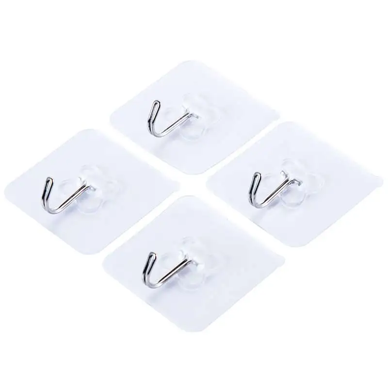 

New Strong Adhesive Wall Hook Transparent Removable Hanger Hooks for Bathroom Kitchen DOM668
