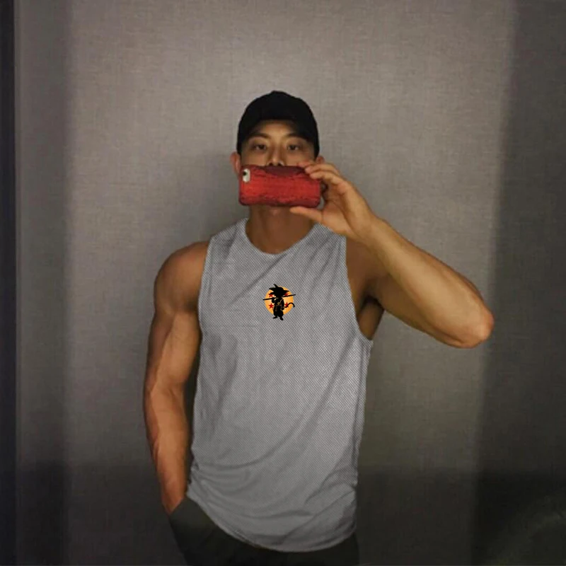 Новая одежда для тренировок брендовая модная сетчатая майка тренажерного зала