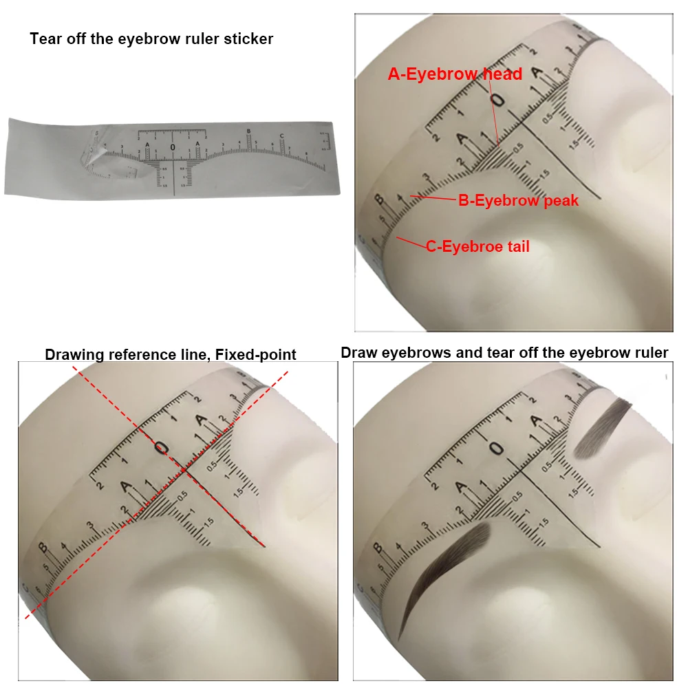 50 шт. одноразовый трафарет для бровей макияж микроблейдинг мерная деталь