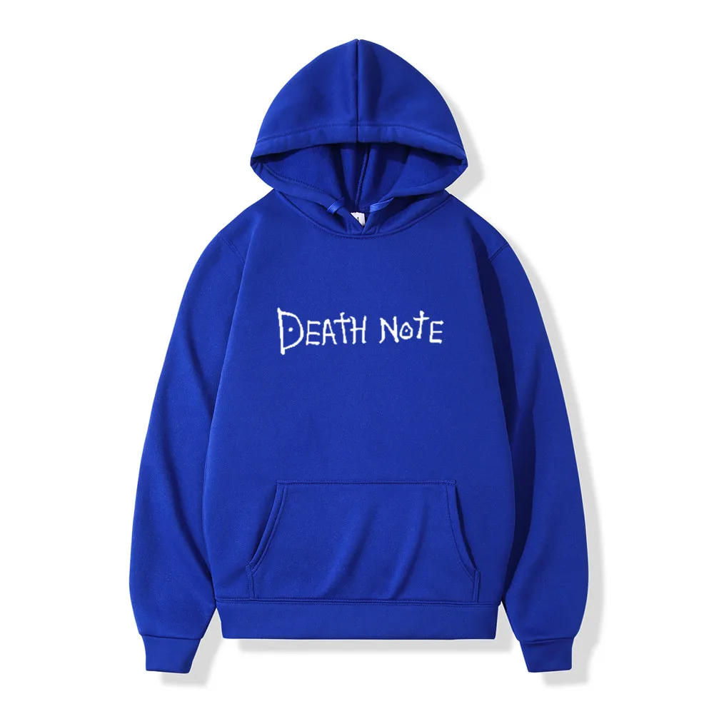 

Death Note Solid Color Letter Printed Hoodies Harajuku Hip Hop Streetwear Men Women Anime Hooded Sweatshirt Pullover Hoodie Tops