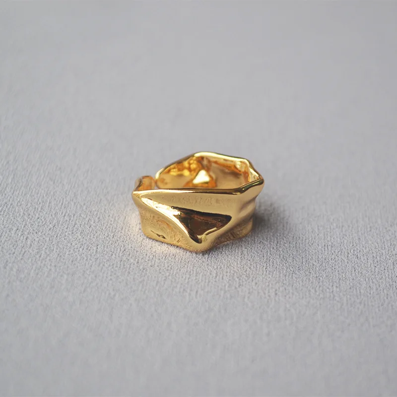 

CMajor Gold Plated Brass Jewelry Fashion Normcore Metal Irregular Index Finger Open Rings For Women