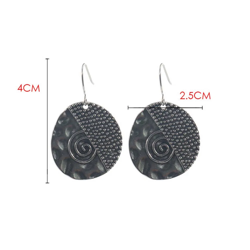 Vintage Wavy Polka Dot Earrings Irregular Spiral Pendant Ethnic For Women Bohemian Charm Holiday Jewelry Gifts | Украшения и