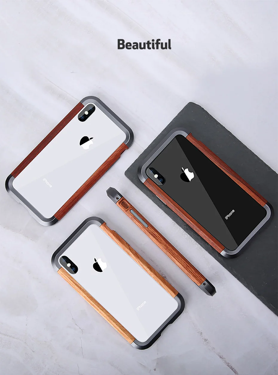 Железная деревянная рамка противоударный чехол для телефона для Iphone X XS Max чехол бампер задний Bover простой индивидуальный мобильный чехол для телефона
