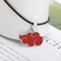 red cloud pendant necklace for women japanese anime accessories cosplay konoha ninja village akatsuki itachi men%e2%80%98s chain jewelry