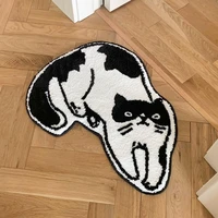 2022 creative cat shaped doormat super soft non slip 5065cm absorbent cute cartoon carpet porch bedroom toilet cushion