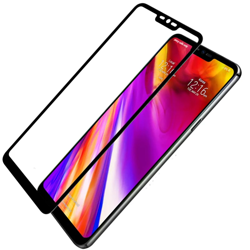 HereCase 3D изогнутый край Полное покрытие закаленное стекло для LG V30 V30S V35 V40 V50 G8 G7 Plus