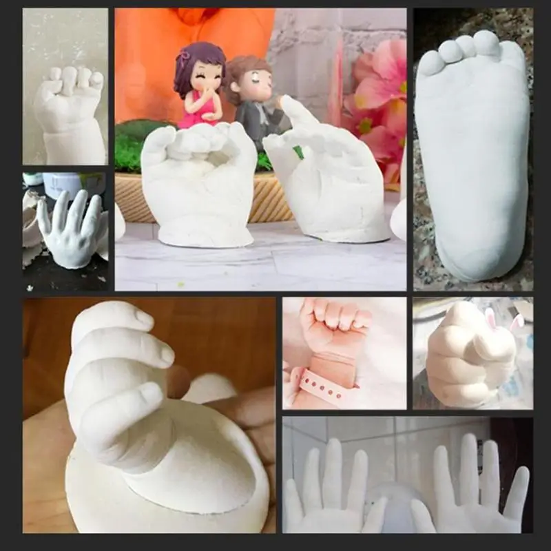 3D Ручная и ножная печать плесень порошок штукатурка литье комплект отпечаток руки подарок на память детский рост Мемориал детский подарок на день рождения