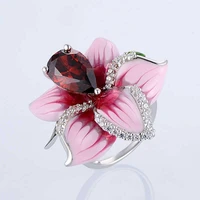 ring woman charm jewelry fashion band vintage flower wedding sz 6 10