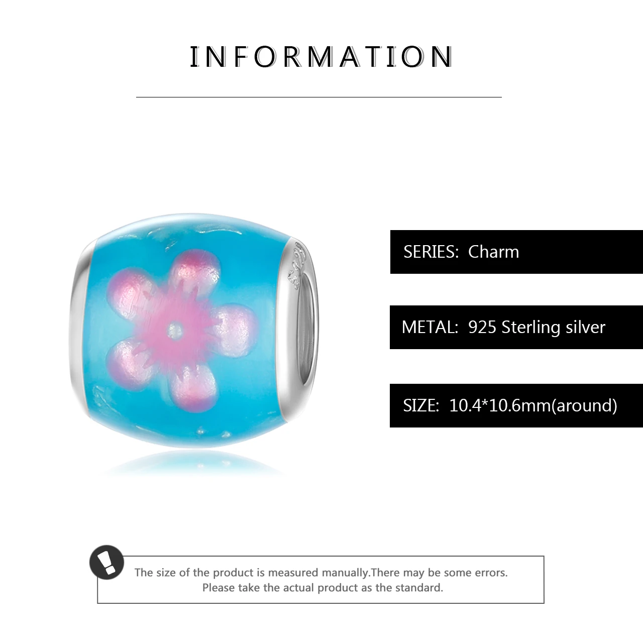 New 925 sterling silver Misty pink flowers Fit Original europeu Bracelet blue Enamel Charms Beads fine Jewelry Making for women | Украшения