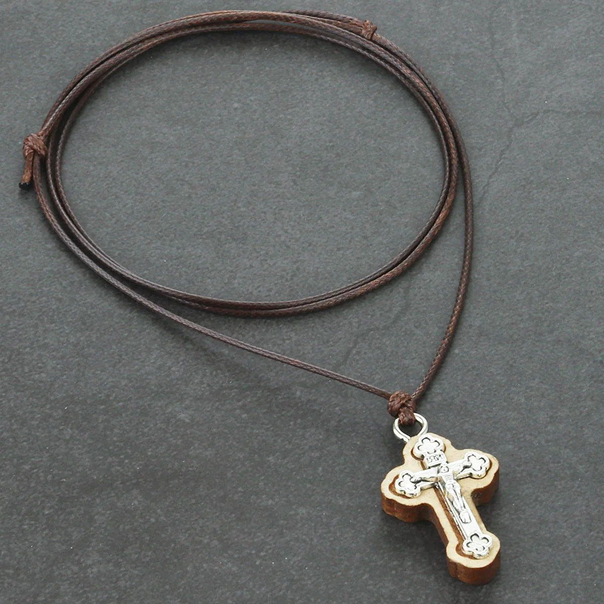 Деревянная подвеска в виде латинского Креста для мужчин распятие Регулируемая