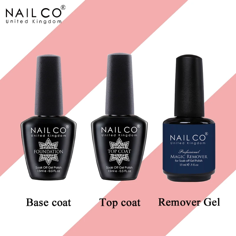 NAILCO основа и верхнее покрытие для удаления гель 15 мл УФ светодиодный светильник