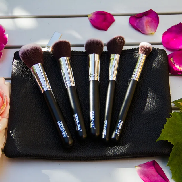 MAANGE 6-15 шт. набор кистей для макияжа Пудра Тени для век Косметика Make Up Brush с ПУ кожаный чехол Красота набор инструментов