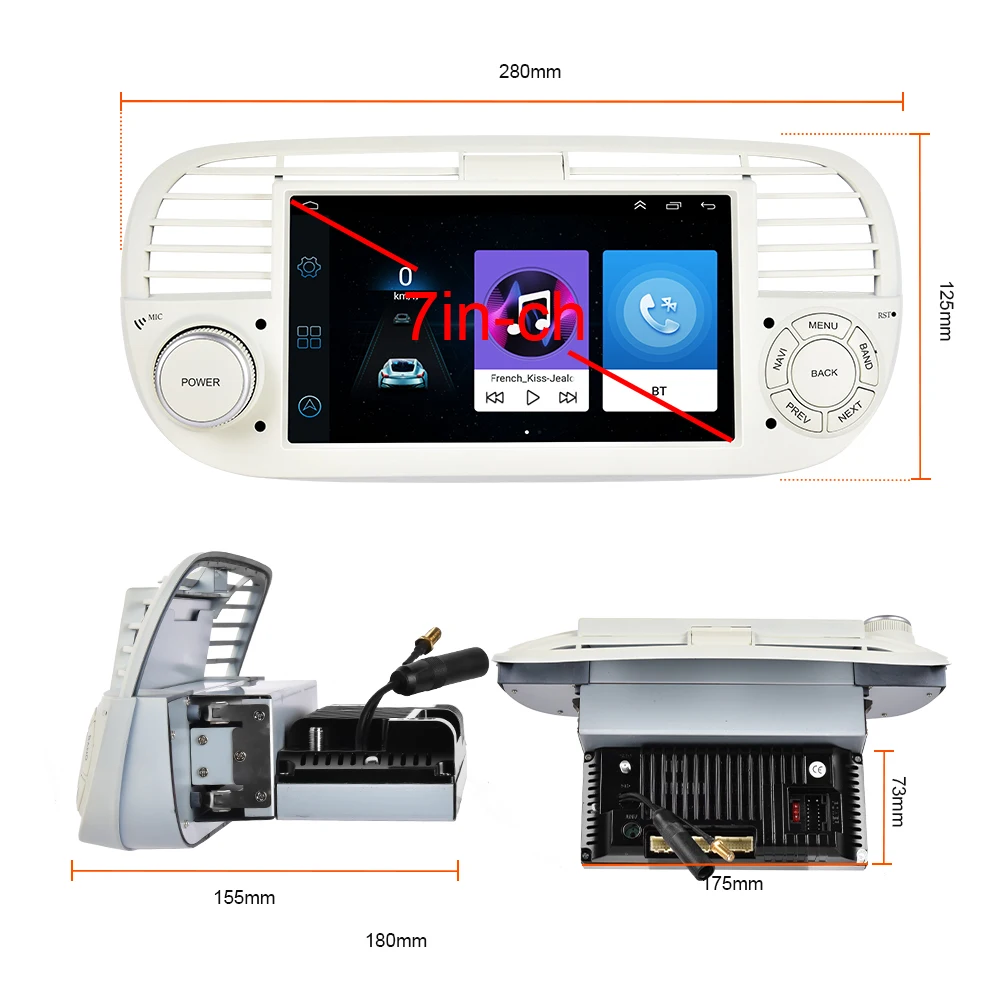 Автомобильный GPS-радиоприемник AMPrime 7 дюймов Android 10 0 1 + 16 Гб поддержка USB Раздельный