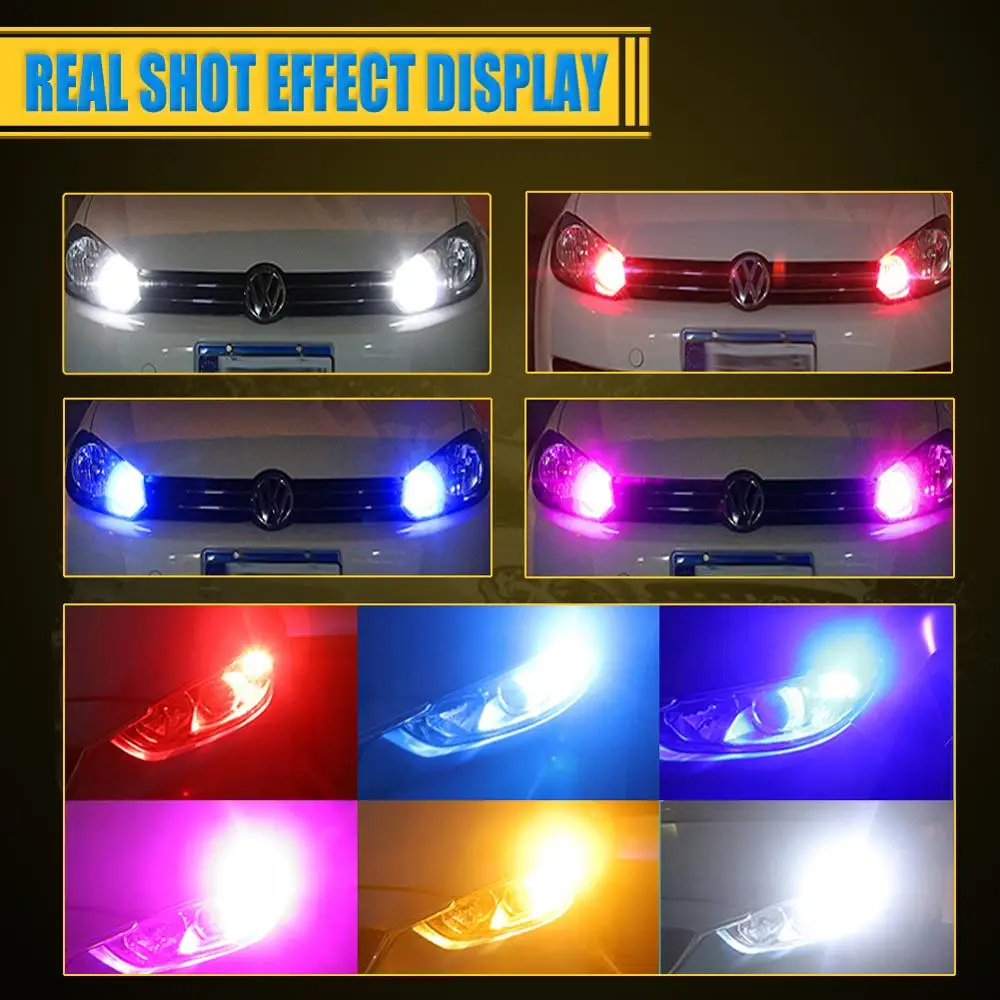 

4pcs Super Bright Canbus T10 194 168 W5W Led Bulb White Orange Red Blue Car Side Wedge License Parking Light For Passat B5 B6