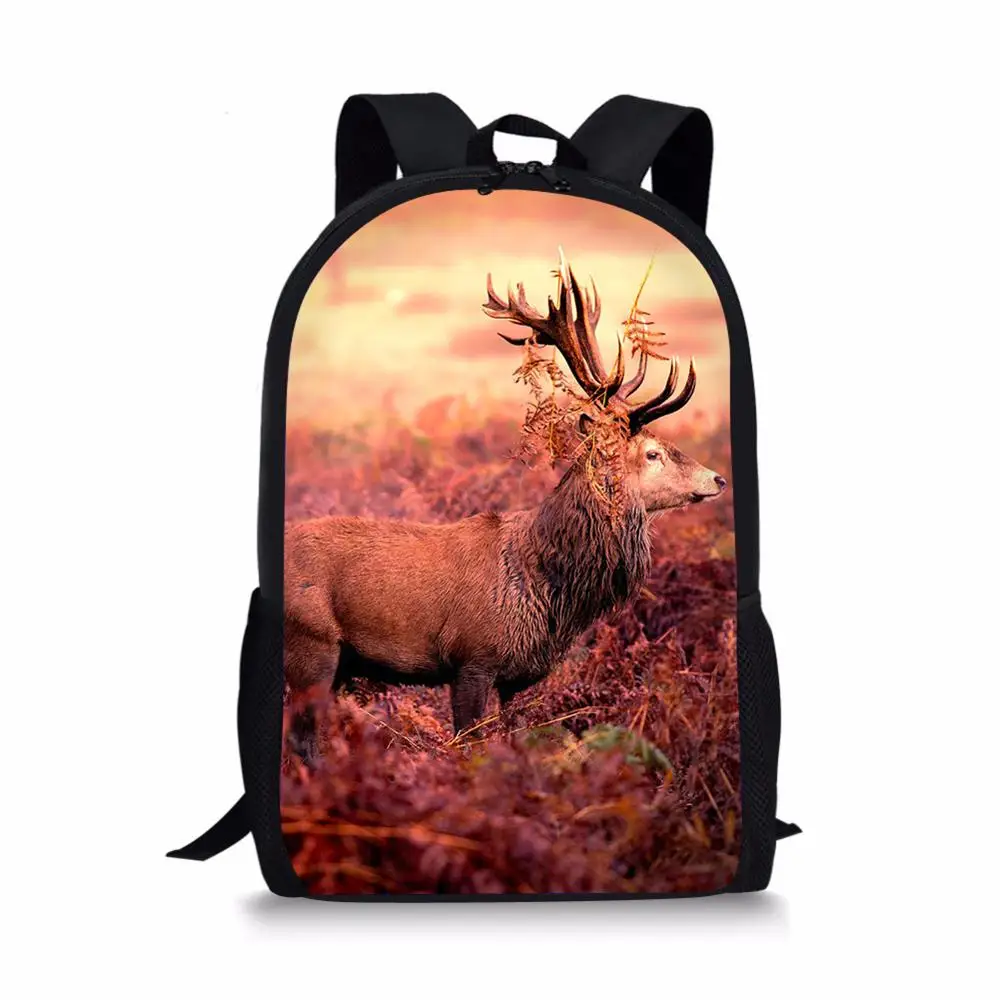 Children's Backpacks Cartoon Deer Pattern Toddler Kids School Book Bags Kawaii Animal Fashion Girls Travel Backpack