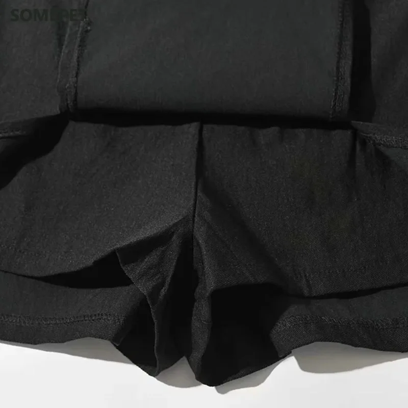 

Short skirt women's Korean style casual short skirt with high waist and split hem irregular women's skirt pants