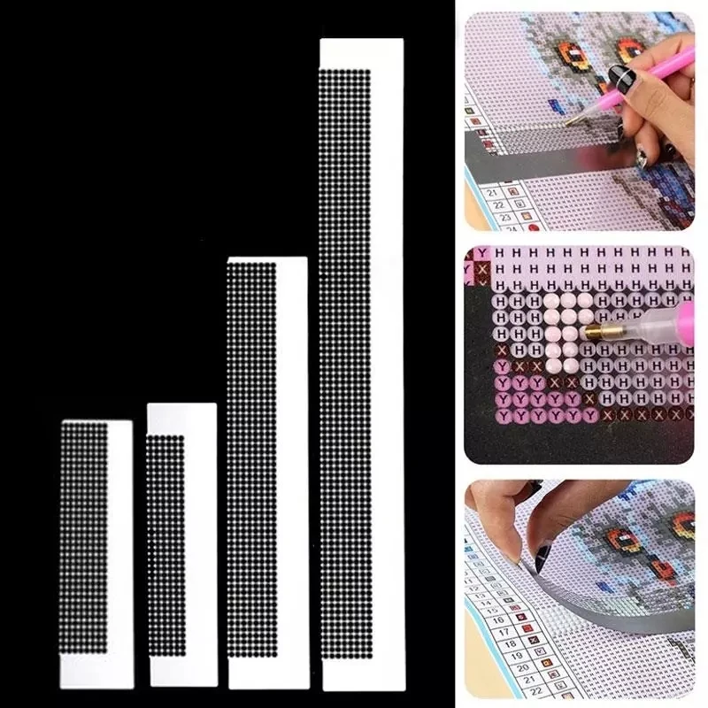 

Stainless Steel Diamond painting Net Ruler Painting Ruler Diamond Painted Ruler 50 Grids141mm DIY Needlework Tool Accessory