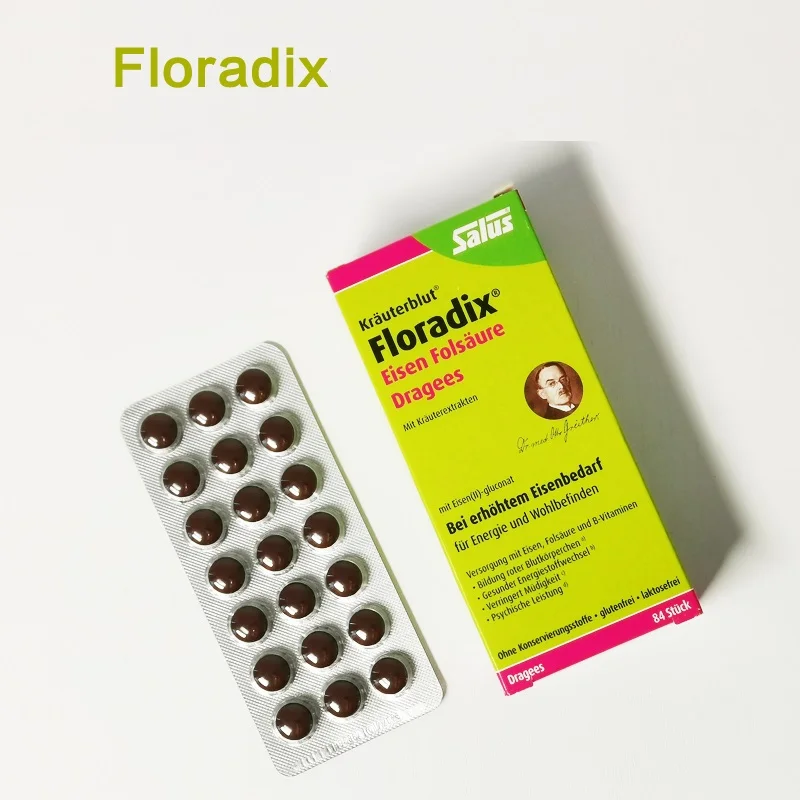 Германия Floradix железная витамина VC добавка 84 таблетки женское иммунное здоровье