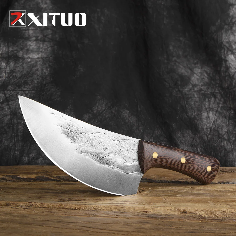 

XITUO Butcher Knife High Carbon Steel Meat Cleaver Knifes Bone Chopping Knife Kitchen Vegetable Fishing Knives Butcher Cooking