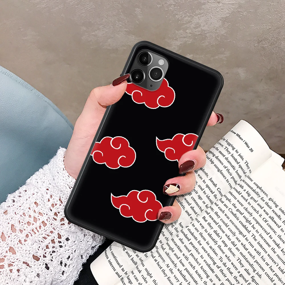 

Naruto logo pattern Shippuden Phone Case For IPhone 5 5S SE 5C 6 6S 7 8 Plus X XS XR 11 12 Mini Pro Max 2020 black Etui Silicone